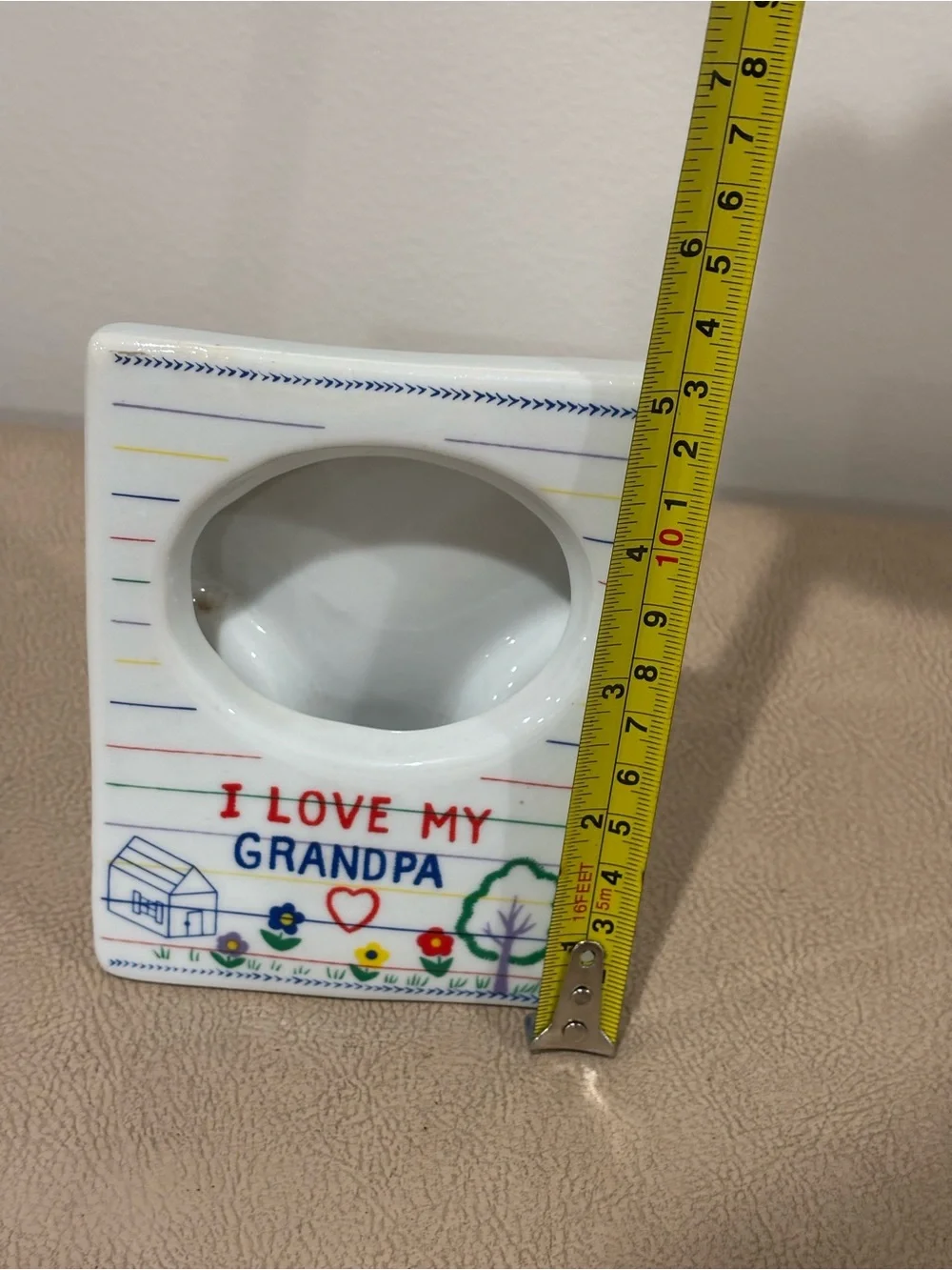 Vtg,  I Love My Grandpa Picture Frame 4x5 Ceramic Colorful